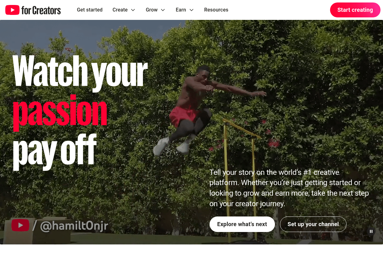 YouTube's own creator tools and resources